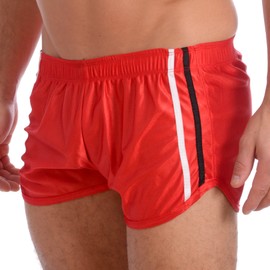 Gary Majdell Sport Men's New Shiny Work Out Dazzle Boxing Shorts, Red, Medium