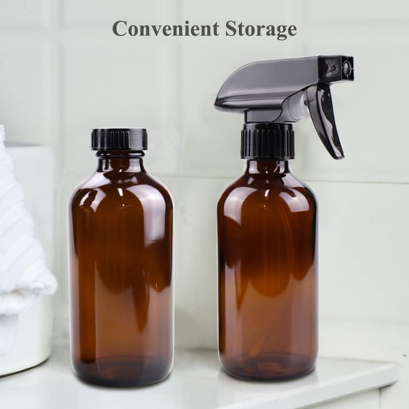 Wedama Amber Glass Spray Bottles, 2 Pack 16 oz Glass