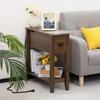 LUSUOWLZ End Table with Movable Top and Charging Station, Narrow