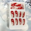 24Pcs Christmas Press on Nails Almond Medium Acrylic Nails Gold