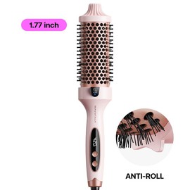 Wavytalk Blowout Boost Ionic Thermal Brush 1 1/2 Inch with LED Display, 300℉-420℉ for Different Hair Types, 120-240V Universal Voltage:_Grande Negative Ion Thermal brush-pink