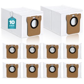 10 Pack Dust Bag Compatible with Dreametech L10s Ultra / L10 Ultra/Dreame L20 Ultra Robot Vacuum Self-Emptying Base, 3L Large Capacity Auto-Seal Disposable Trash Replacement Bag Accessories
