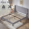 VECELO Full Bed Frame with Upholstered Wingback Headboard, Heavy-Duty Platform