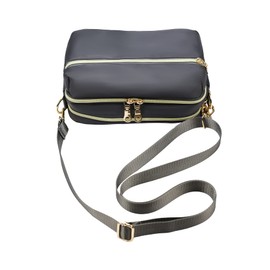 Yanaier Shoulder Bag Diagonal Sling Maternity Bag Popular Cute Ultra-light Multi-layer Large Capacity Mini Bag Nylon Waterproof Wallet Pochette Commute Travel Pouch Women, gray