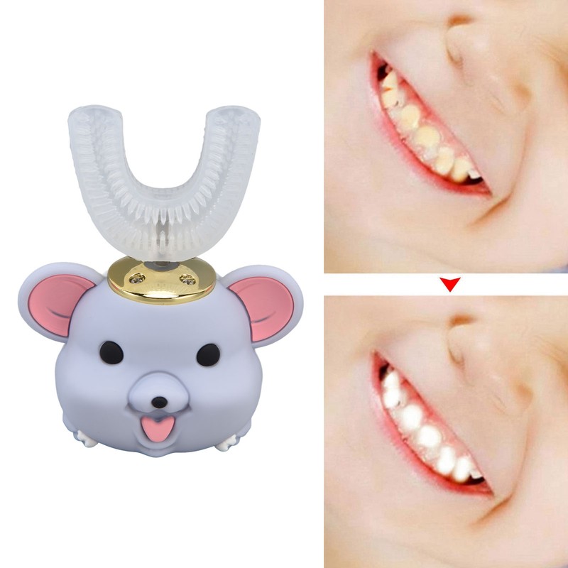 Mouth Electric Toothbrush U Shaped Toothbrush USB Charging Cartoon Silicone