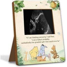 Winnie Pregnancy Milestone Keepsake & Ultrasound Picture Frame - Baby Shower Sign & Decor - Gifts for Gender Reveal
