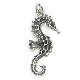 NKlaus Pendant Filigree Seahorse 925 Silver Oxidised 3,5cm Amulet Pendant 7907