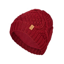 mh michael heinen Ladies Knitted Beanie Hat Fleece Lining Quick Dry Stretchy One Size, bordeaux