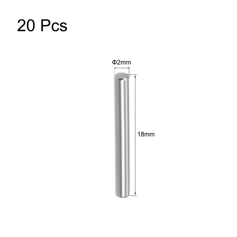 sourcing map 20pcs 2mm x 18mm Dowel Pins 304 Stainless