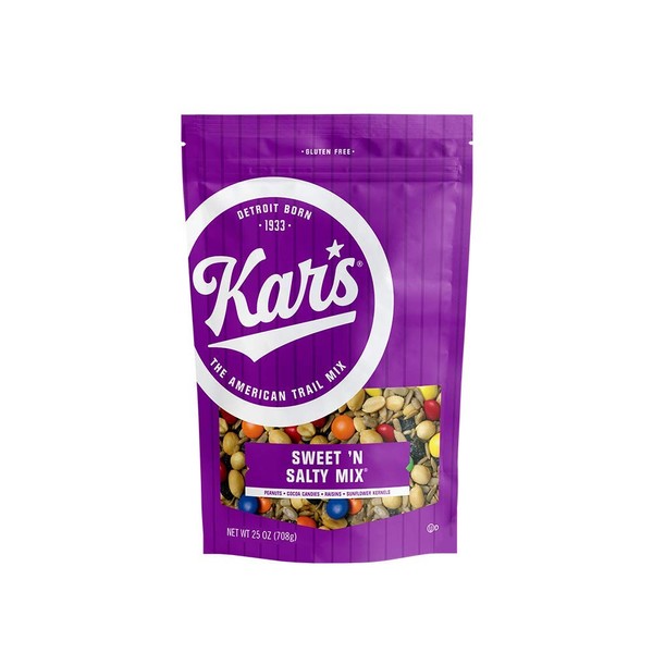 Kar's Nuts Sweet 'N Salty Trail Mix Snacks - Bolsa resellable de 25 onzas, morado (1853-EA)