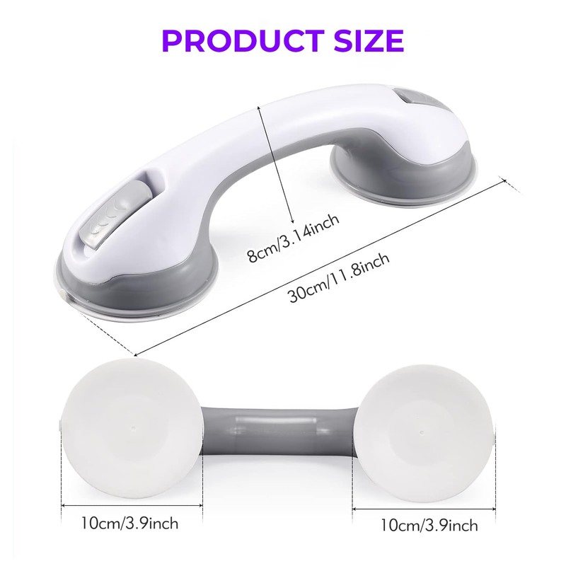 Seveston 2 Pcs Support Grab Handle for Shower Bathroom Bathtubs
