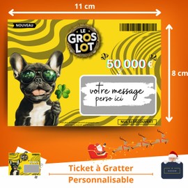 NOZHAM 5 Karten zum Kratzen, personalisierbar, originelle Ankündigung, zum Rubbeln für Prank, Witz, Scherz, Fake Rubbelticket, personalisierbar – Grußkarte, Nachricht