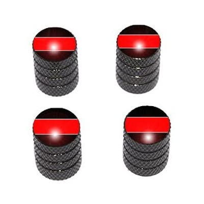 Graphics and More Thin Red Line - Fireman Firemen Tire Rim Valve Stem Caps - Black