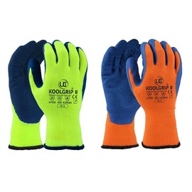UCi KOOLgrip™ Thermo-Star Latex Palm Coated Thermal Cold Winter Grip Gloves (9 - Large, Orange)