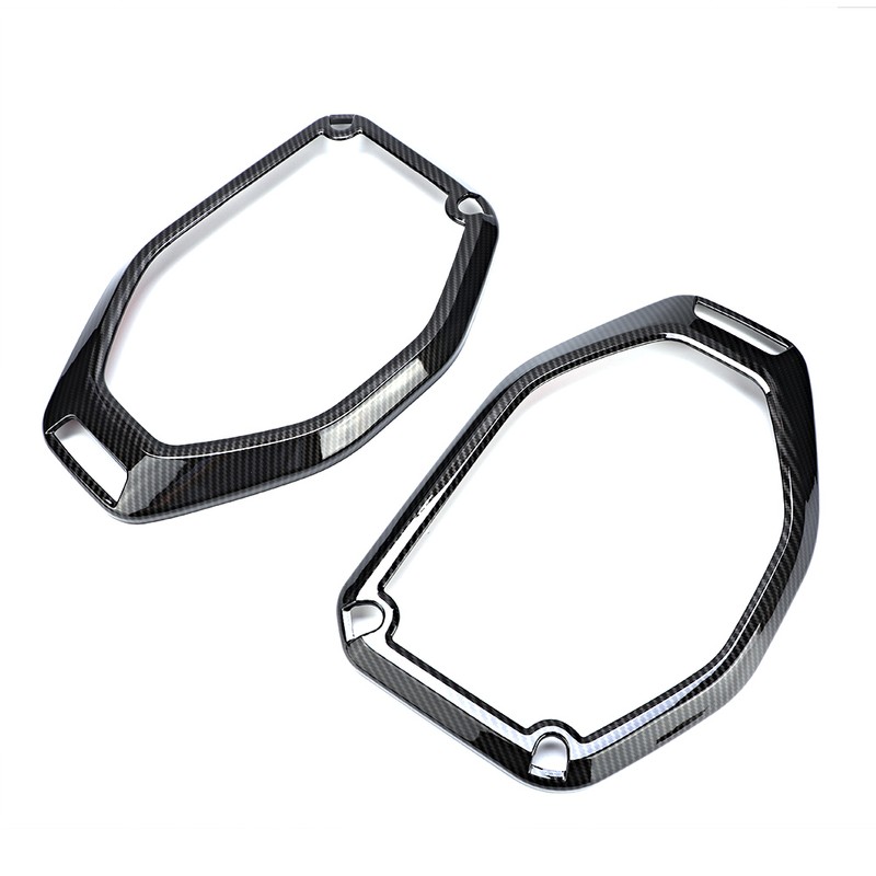 2Pcs Car Carbon Fiber Texture Roof Speaker Ring Cover Trim