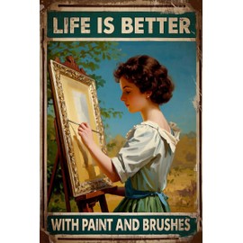 Seeyoo Retro Tin Sign - LIFE IS BETTER - Vintage-Inspired Metal Wall Art for Home, Bar, Cafe, or Office Decor - Unique and Thoughtful Gift for Family, Friends, or Colleagues