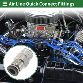 HEROFFIX Push To Connect Luftanschlüsse 15/64" Schnellsteck-Rückschlagventil Kunststoff Metall 12.7mm / 1/4"BSPT 1 Stück Schwarz Silberton