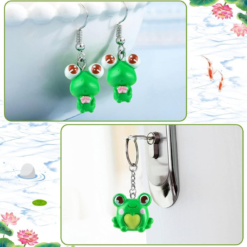 TICKLELY 29pcs Mini Resin Frog Figures, 10 Styles Mini Frog