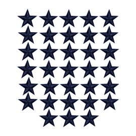 33 Pieces Assorted Colors Small 5 Star Iron on Patches Sew Embroidered Patches Appliques Embellishments for Clothing Jackets Backpack Repairing Decorations (Navy)