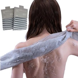 2 Pack PnB Extra Long Exfoliating Washcloth Face & Body Scrub Towel, Body Scrubber Exfoliator 40 Inch, Loofah Sponge Wash Cloth for Men and Women Use In Shower Bath (105 * 30 cm, 2)
