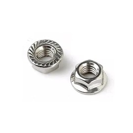 Flange Nuts Stainless Steel A2 DIN 6923 Flange Nut with Locking Toothing (Thread: M3, Quantity: 10 Pieces)