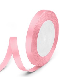 Quhora 3/8" x 25 Yards Satin Ribbon, Light Pink Silk Ribbon Ideal for Gift Wrapping, Floral Bouquets, Crafts, Wedding Party Decorations, Christmas and Sewing Projects