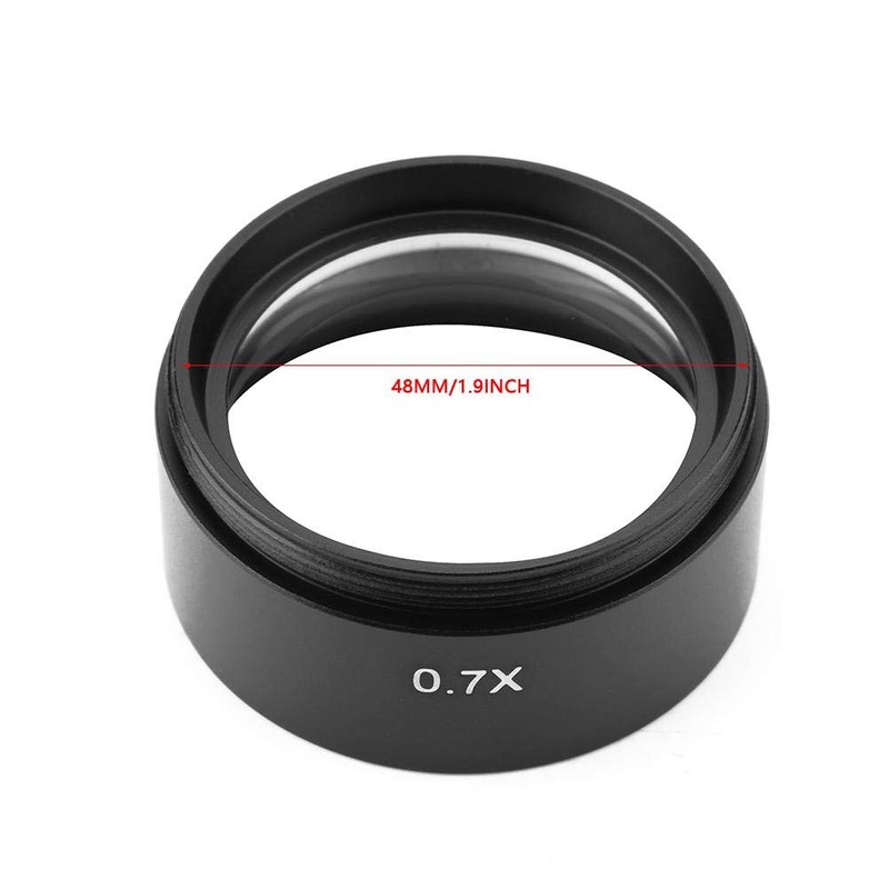 Stereo Microscopes Objective Lens, KP-0.7X Microscope Auxiliary Lens Metal Aluminum