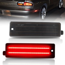 OFFKAT Rear Fender [Ultra-Bright] 2-Row Full LED Side Marker Lights for 1993-2002 Chevy Camaro, Smoked Lens Side Bumper Marker Lamps, Red LED Turn Signal Marker Lights, 2 PCS