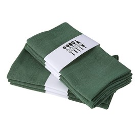 Rustic Natural Washable Cotton Linen Napkin Set, Soft Comfortable and Reusable Linen Dinner Napkins Cloth for Wedding Celebration and Party Decor, Set of 6, Green