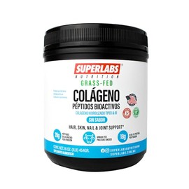 Superlabs Nutrition SKIN, HAIR  NAILS  Grass Fed Colageno Peptidos Bioactivos, colageno hidrolizado tipo I Y III 454g 22 Servicios                    