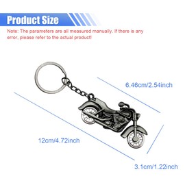 ZIMISI Metal Motorcycle Keychain, 3D Alloy Key Ring Charm, Cool Key Fob Present, Keychain Decoration Accessory for Men Women (Grey)