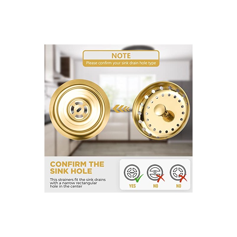 Mudder 3 Pcs Kitchen Sink Drain Strainer and Stopper Stainless