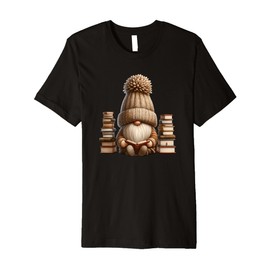 Librarian Gnome Book Reading Accessories for Book Lover Premium T-Shirt