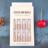 White French Tip Long Press on Nails Coffin Acrylic Nails