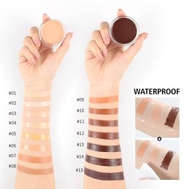 Erinde Corrector de Alta Cobertura y Larga Duración, Crema Correctora Anti-Imperfecciones y Ojeras, Corrector Facial Resistente al Agua, Fórmula Crema a Polvo, Ideal para Todo Tipo de Piel,06#