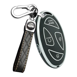 Hyundai Key Fob Cover with Keychain, Soft TPU Smart Key Protector Case for 2024-2025 Hyundai Ioniq 6, Grandeur GN7, KONA, Elantra, Santa Fe, Sonata, Tucson – Anti-Scratch Key Fob Shell