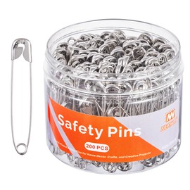 NEEWAY Large Safety Pins, Pack of 200, 2.17Inch/55mm Nickel-Plated Safety Pin for Home Decor, Crafts, and Creative Projects
