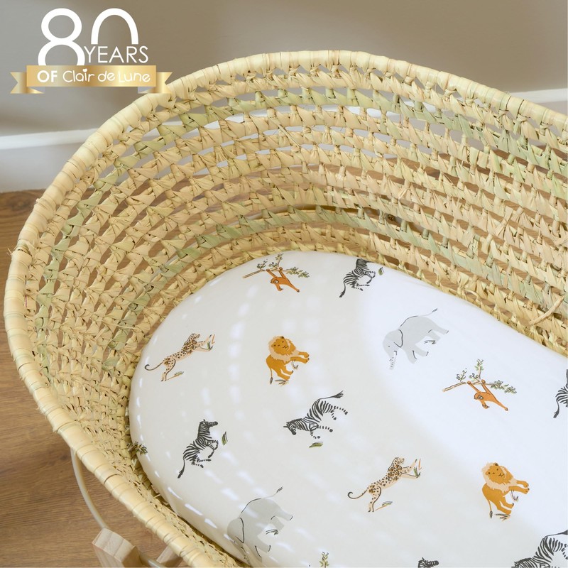 Clair de Lune Jungle Dream 2 Pack Fitted Moses Basket