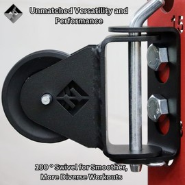 F&F STEEL Rack Mounted Swivel Pulley - 180 Degree Smooth-Glide Pulley for Full-Body Workouts, Home Gym Compatible (RMSP - Silver Aluminum Wheel)