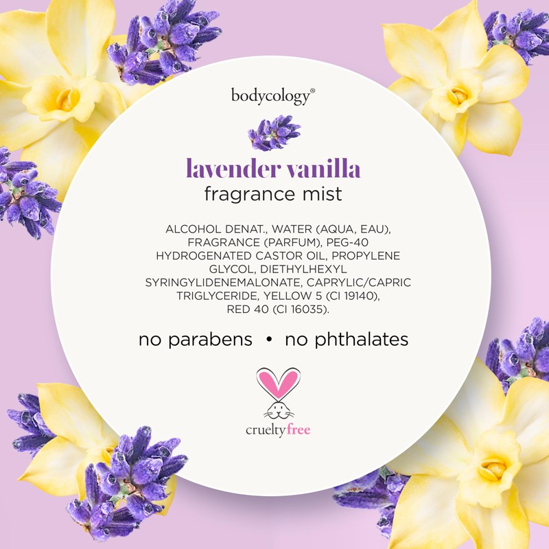Bodycology Long-Lasting Fragrance Body Mist, Lavender Vanilla, 8 fl oz