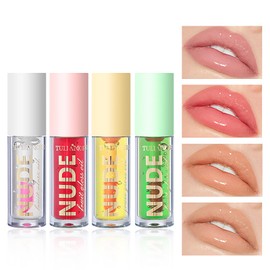 Lip Glow Oil, MKNZOME Pack of 6 Hydrating Lip Oil Glossy Lip Gloss Lip Oil Non-Sticky Lip Glow Oil Makeup Gifts for Lip Care and Long-Lasting Nourishing Lips