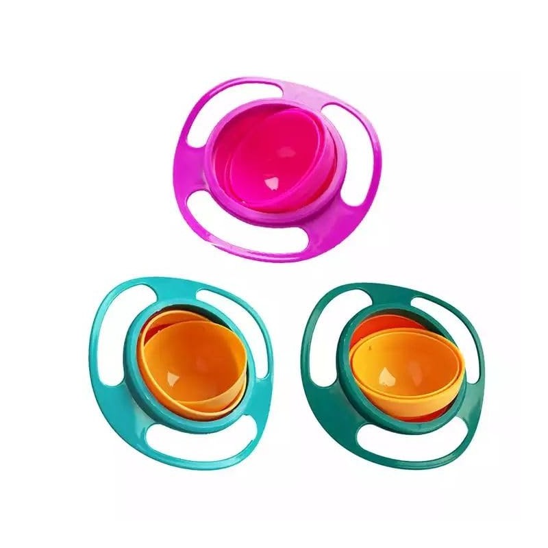 Spill-Proof Rawbes Gyro Bowl 360: Creative Plastic Feeding Baby Kid