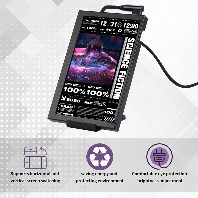 ARCADORA 5inch Secondary Screen Monitor, Computer Temp Monitor, PC Sensor