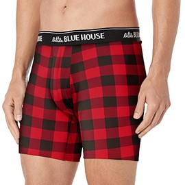 Little Blue House by Hatley Men's Printed Boxers Underwear, Buffalo Plaid, Small