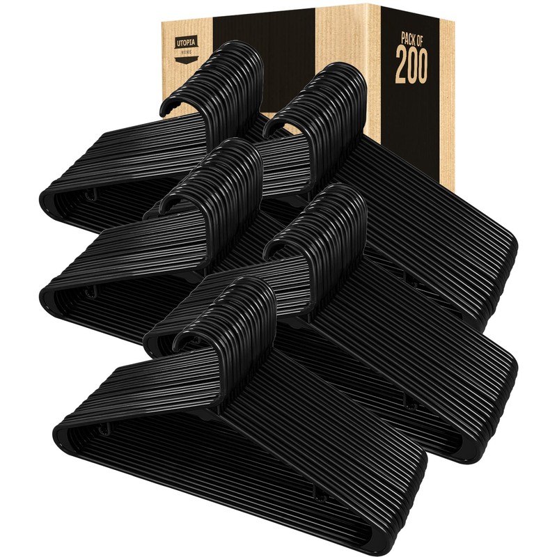 Utopia Home Plastic Hangers 200 Pack - Clothes Hanger with