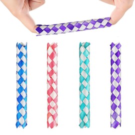 4 Pieces Chinese Wooden Finger Traps - Assorted Colors Classic Oriental Finger Traps, Bag Toys for Birthday Party Favors and Supplies