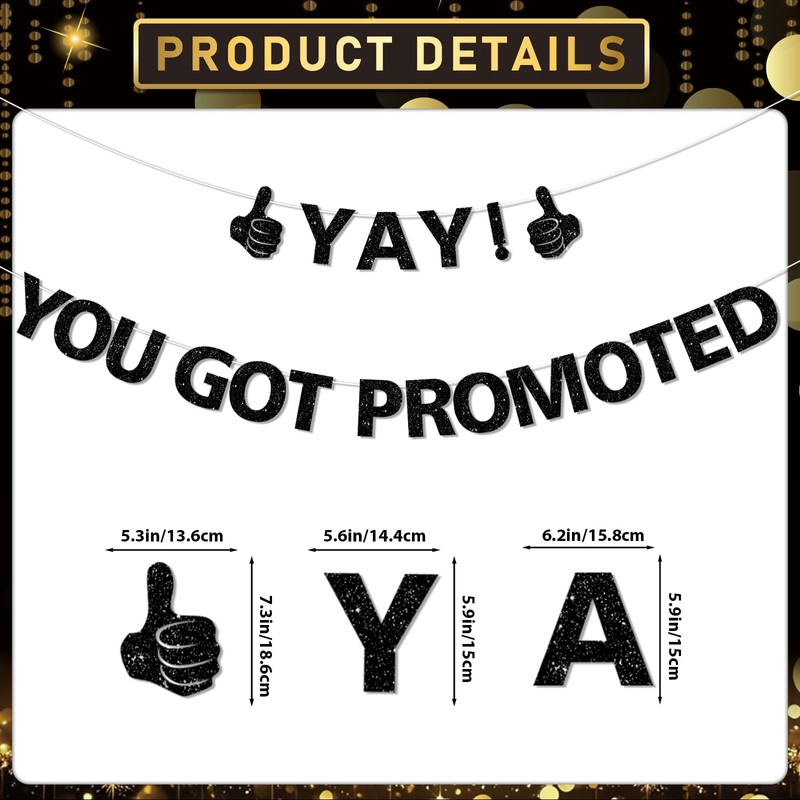 Yay! You Got Promoted Congratulations Banner Congratulations Decorations Promotion Decorations