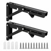 2-Pack 8 Inch Folding Shelf Brackets, Metal Wall Mounted Locking