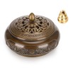 3.5in Vintage Lotus Censer Sandalwood Incense Holder Desktop Ornaments with