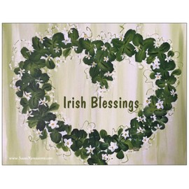 Irish Blessings Shamrock Heart Wreath Refrigerator Magnet